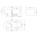 Ванна акриловая Belbagno BB68 Ванна акриловая Belbagno BB68